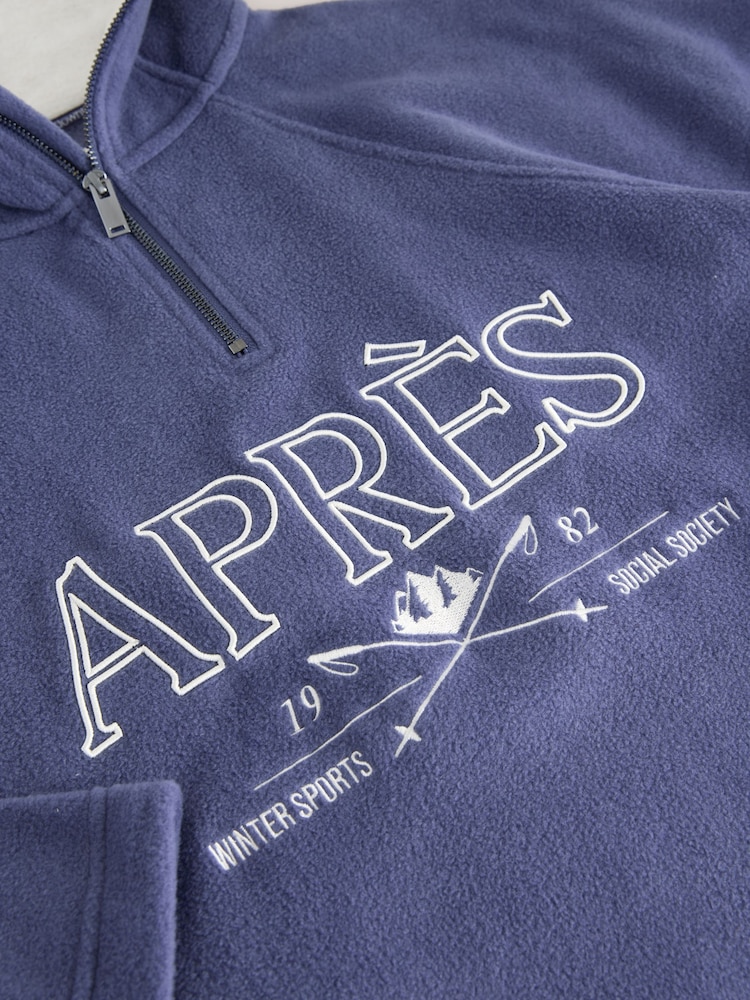 Blue Apres Half Zip Fleece Jumper - Image 4 of 4