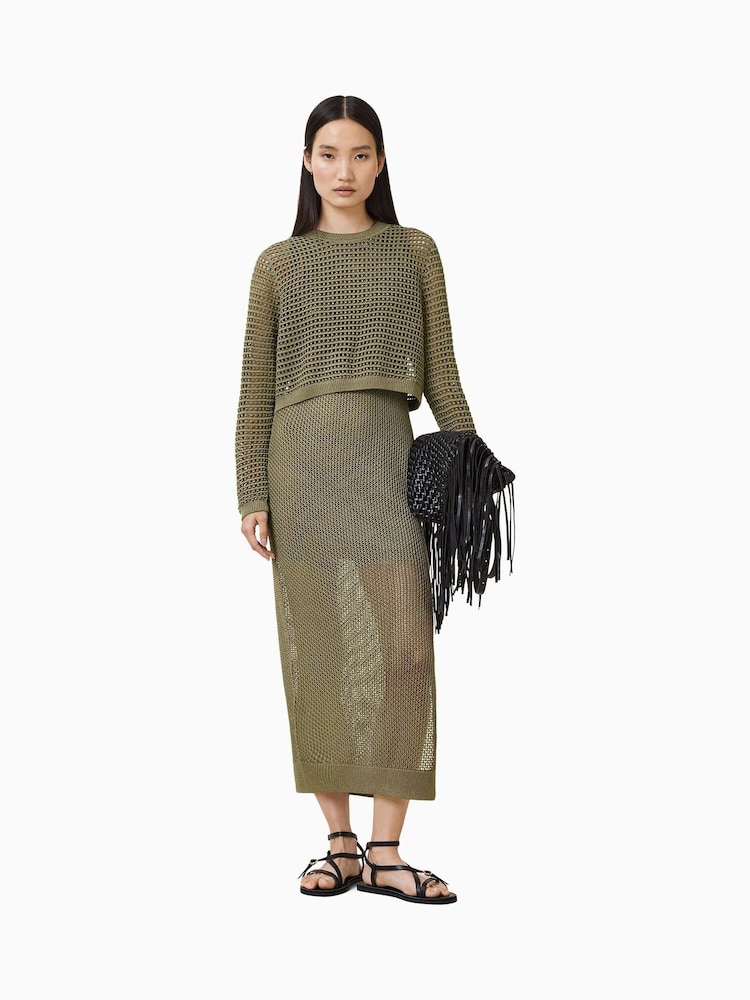 AllSaints Green Miro Dress - Image 1 of 10