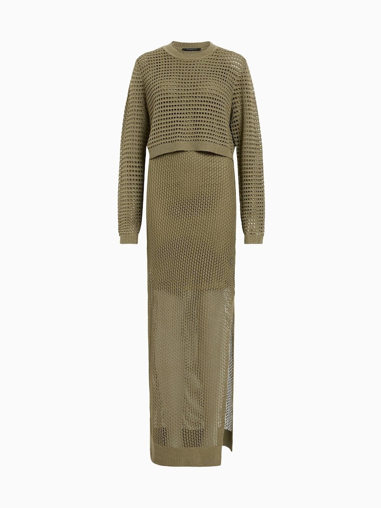 AllSaints Green Miro Dress - Image 10 of 10