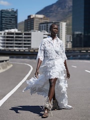 AllSaints White Cavarly Emb Skirt - Image 1 of 7
