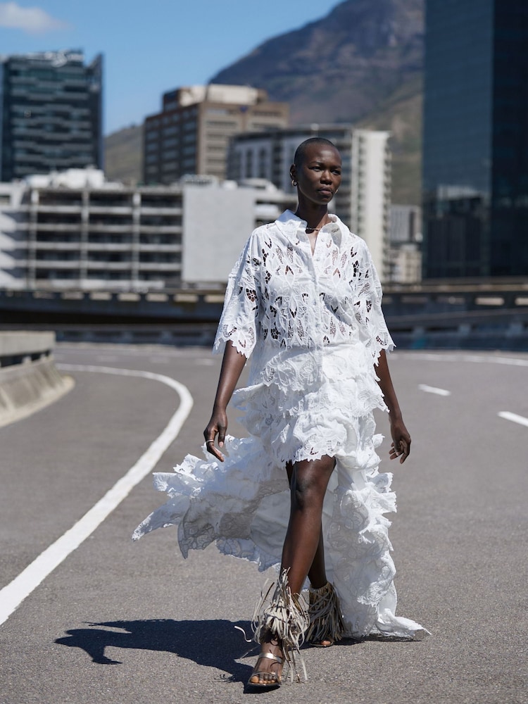 AllSaints White Cavarly Emb Skirt - Image 1 of 7