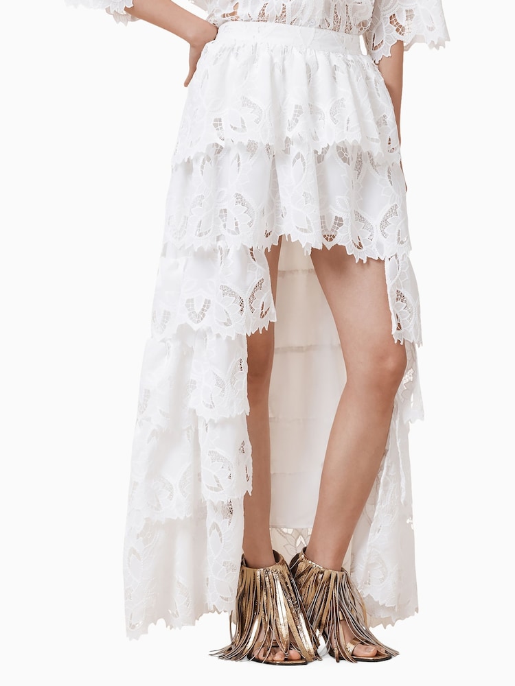 AllSaints White Cavarly Emb Skirt - Image 2 of 7