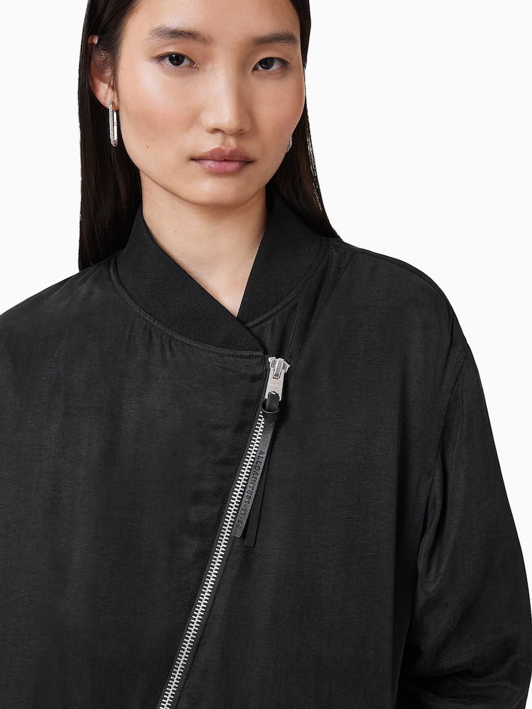 AllSaints Black Avril Bomber Jacket - Image 2 of 9