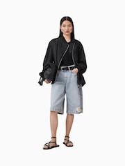 AllSaints Black Avril Bomber Jacket - Image 3 of 9