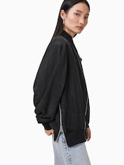 AllSaints Black Avril Bomber Jacket - Image 4 of 9