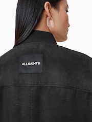 AllSaints Black Avril Bomber Jacket - Image 7 of 9