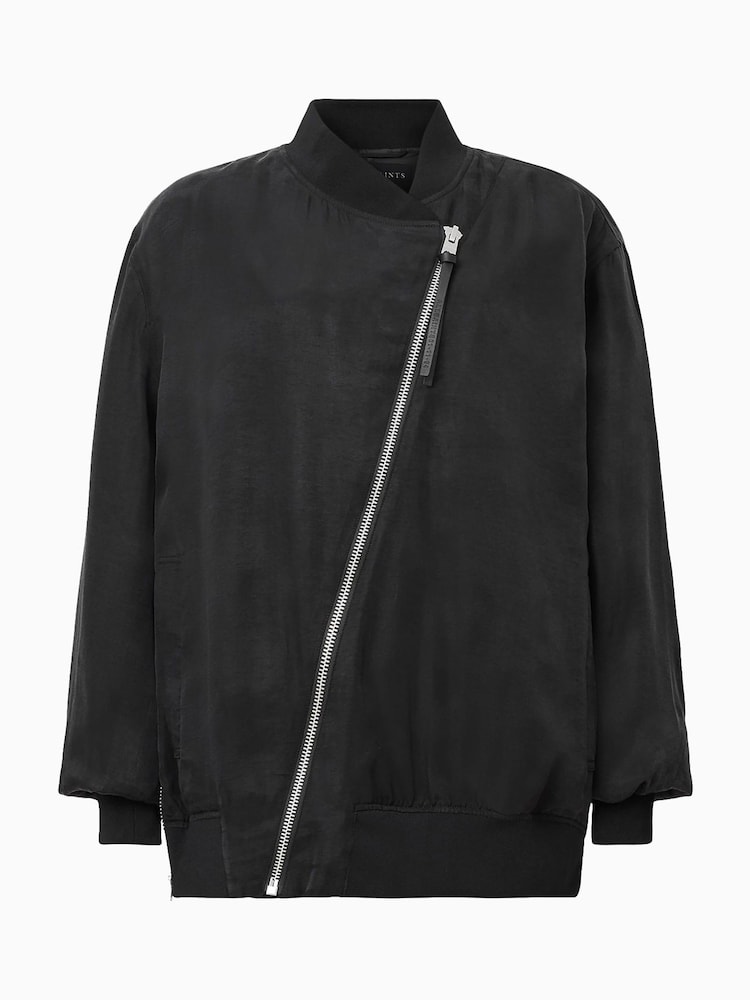 AllSaints Black Avril Bomber Jacket - Image 9 of 9