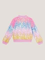 Monsoon Pink Sequin Ombre Bomber Jacket - Image 2 of 3