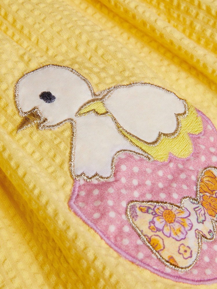 Monsoon Yellow Baby Duck Pinafore 100% Cotton Dress - Image 4 of 4