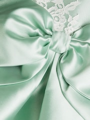 Monsoon Green Juniper Satin Lace Bow Bridesmaid Dress - Image 4 of 4