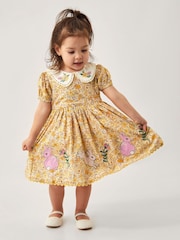 Monsoon Yellow Baby Bunny Applique Floral Dress - Image 1 of 4