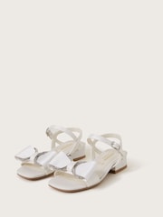 Monsoon Natural Diamante Bow Satin Heels - Image 1 of 3