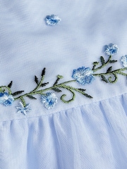 Monsoon Blue Thea Embroidered Back-Bow Tiered Dress - Image 4 of 4