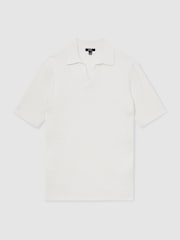 Weiß - Reiss Merit Micro-Cable Open-Collar Cotton-Blend Shirt - Bild 2 von 6