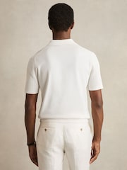 Weiß - Reiss Merit Micro-Cable Open-Collar Cotton-Blend Shirt - Bild 5 von 6