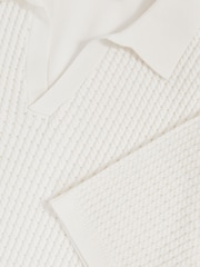 Weiß - Reiss Merit Micro-Cable Open-Collar Cotton-Blend Shirt - Bild 6 von 6