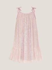 Monsoon Pink Rosalee Sequin Tulle Swing Dress - Image 2 of 4