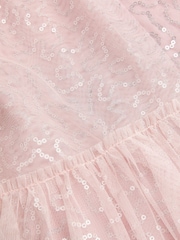 Monsoon Pink Rosalee Sequin Tulle Swing Dress - Image 4 of 4