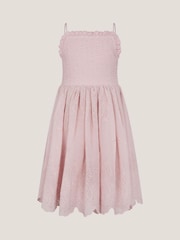 Monsoon Pink Clementine Strappy Broderie Dress - Image 2 of 4