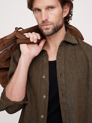 Banana Republic Brown Standard-Fit Linen Shirt - Image 4 of 5