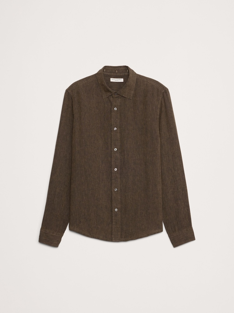 Banana Republic Brown Standard-Fit Linen Shirt - Image 5 of 5