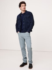 Banana Republic Blue Straight Linen-Cotton Traveler Trousers - Image 1 of 4