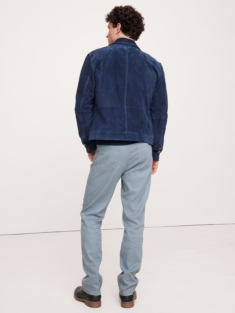 Banana Republic Blue Straight Linen-Cotton Traveler Trousers - Image 2 of 4