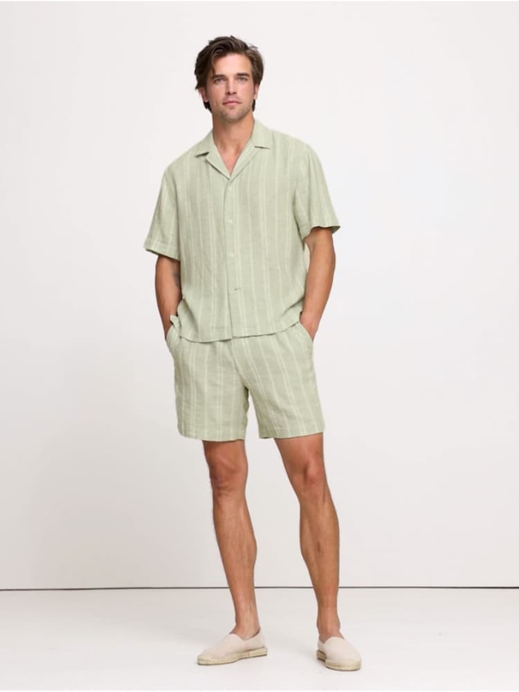 Banana Republic рубашка в полоску из льна и вискозы - Изображение 2 из 3