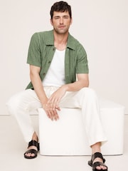 Banana Republic Green Wide-Ribbed Cotton Knit Shirt - Image 1 of 1