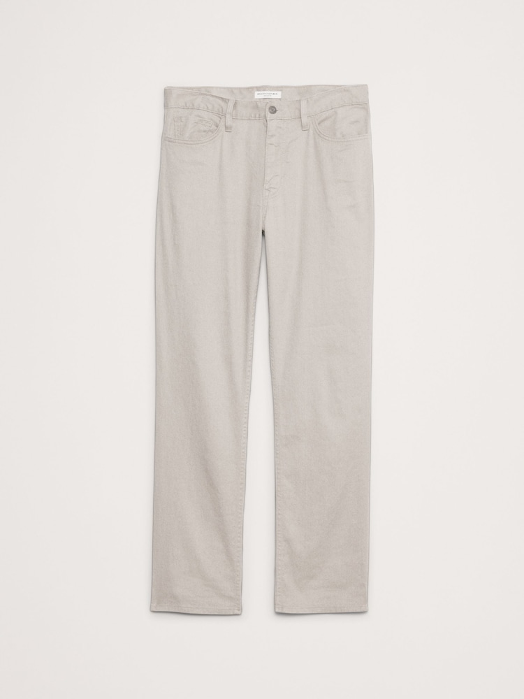 Banana Republic Cream Straight Linen-Cotton Traveler trousers - Image 1 of 4 Banana Republic Cream Straight Linen-Cotton Traveler trousers - Image 1 of 4
