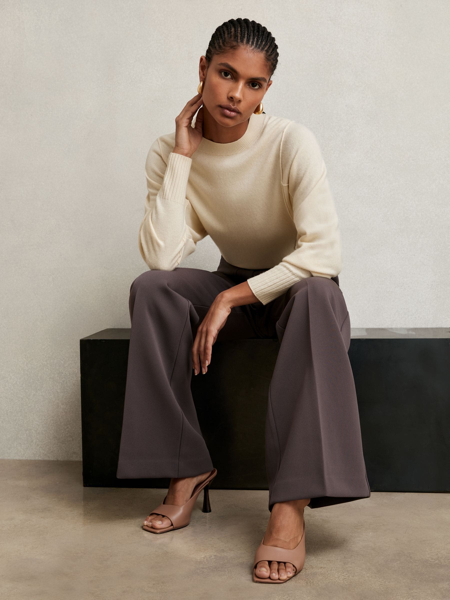 Buy Reiss Cream Suki Wool-Blend Reverse-Seam Batwing Jumper With Buy Reiss Cream Suki Wool-Blend Reverse-Seam Batwing Jumper With