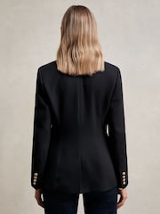 Reiss Navy Wynn Single-Breasted Textured Blazer Wool-Blend - Image 5 of 6