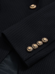 Reiss Navy Wynn Single-Breasted Textured Blazer Wool-Blend - Image 6 of 6