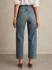 Mittelblau - Reiss Molly Barrel-Leg Seam Jeans - Bild 6 von 7