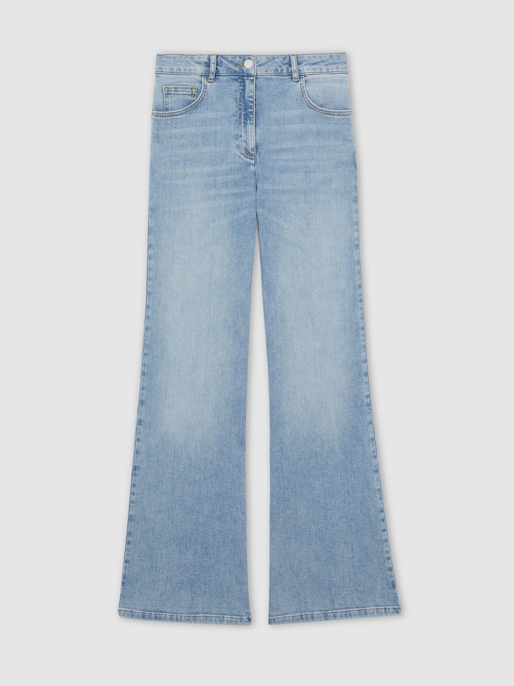 Hellblau - Reiss Bonnie Mid Rise Flared Jeans - Bild 2 von 6 Hellblau - Reiss Bonnie Mid Rise Flared Jeans - Bild 2 von 6