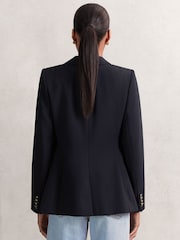 Reiss Navy Lia Wool-Blend Double-Breasted Blazer - Image 7 of 8