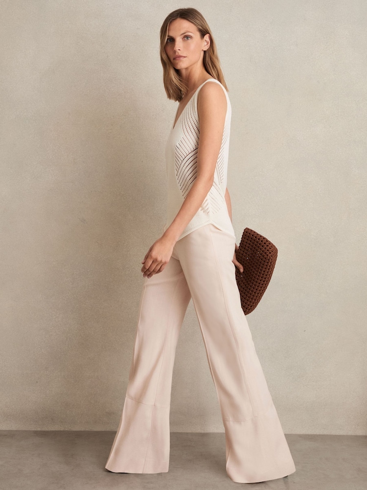 Reiss Pink Darcie Wide-Leg Suit Trousers - Image 1 of 7