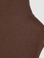 Reiss Chocolate Harper Wool Slouched Sleeveless Top - Image 6 of 6