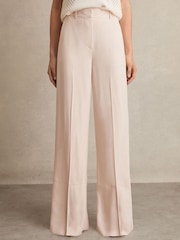 Reiss Pink Darcie Petite Wide-Leg Suit Trousers - Image 5 of 8