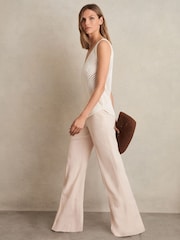 Reiss Pink Darcie Petite Wide-Leg Suit Trousers - Image 6 of 8