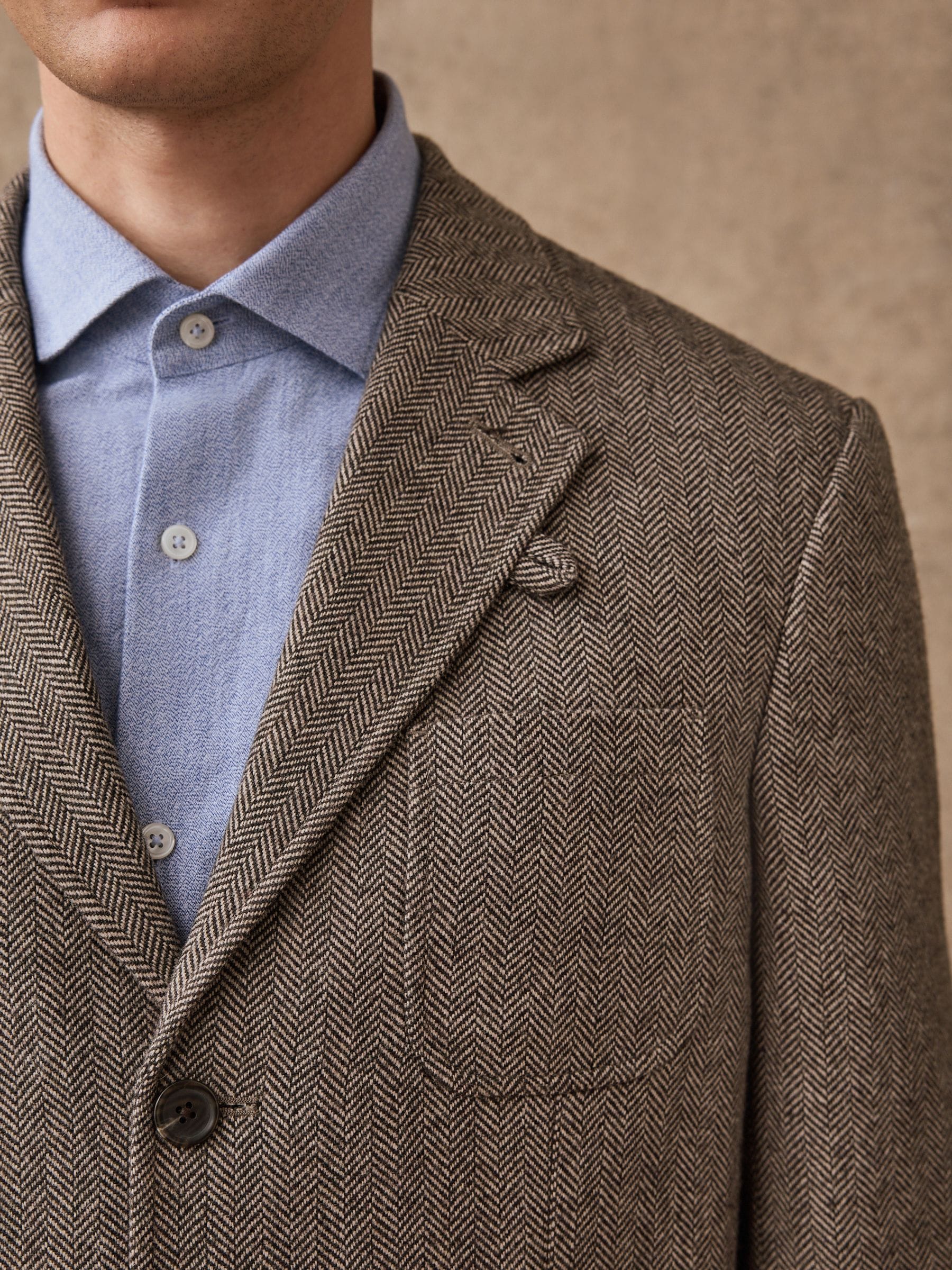 Buy Neutral Regular Fit Wool Rich Herringbone Blazer from Next USA