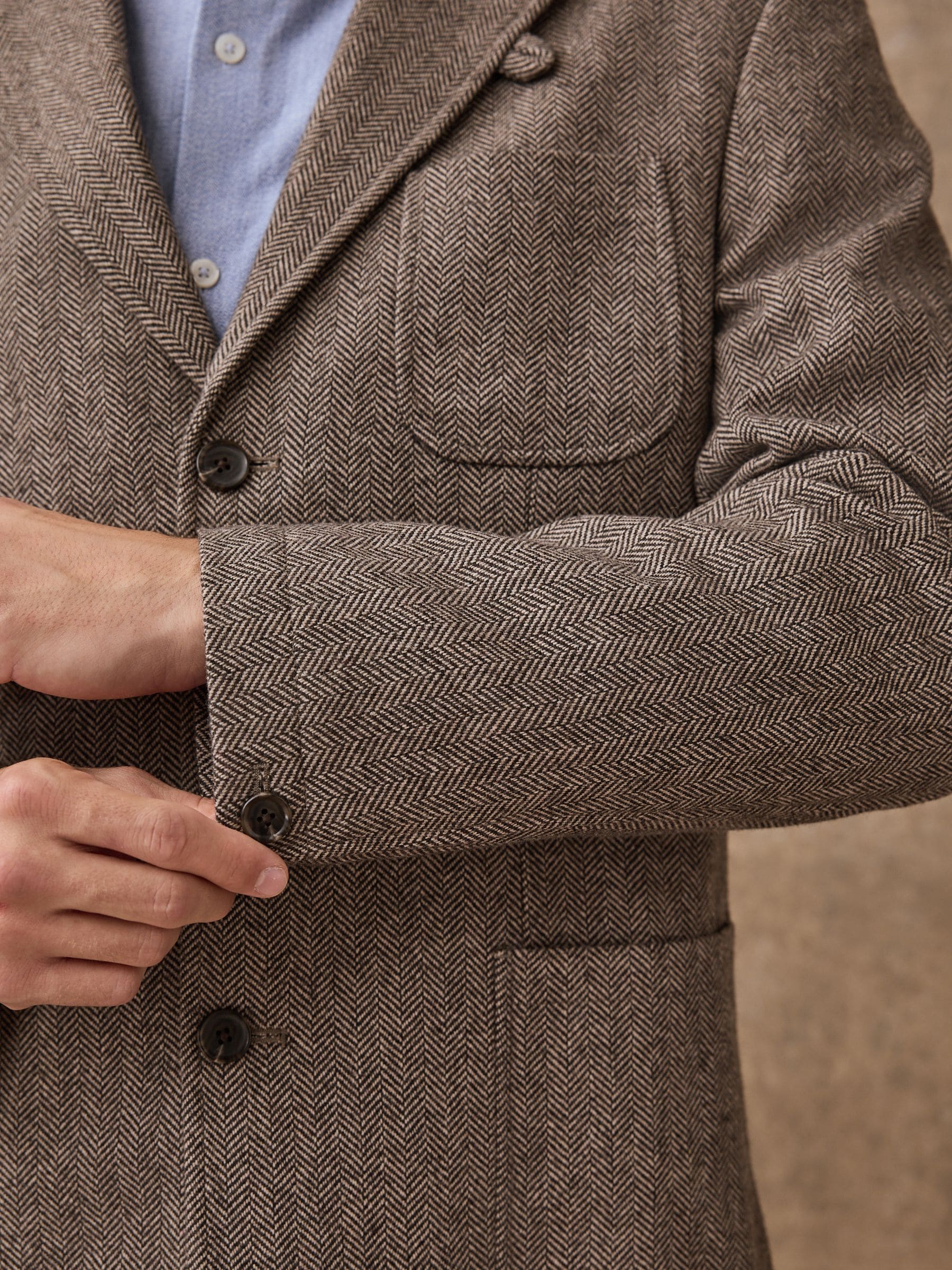 Buy Neutral Regular Fit Wool Rich Herringbone Blazer from Next USA
