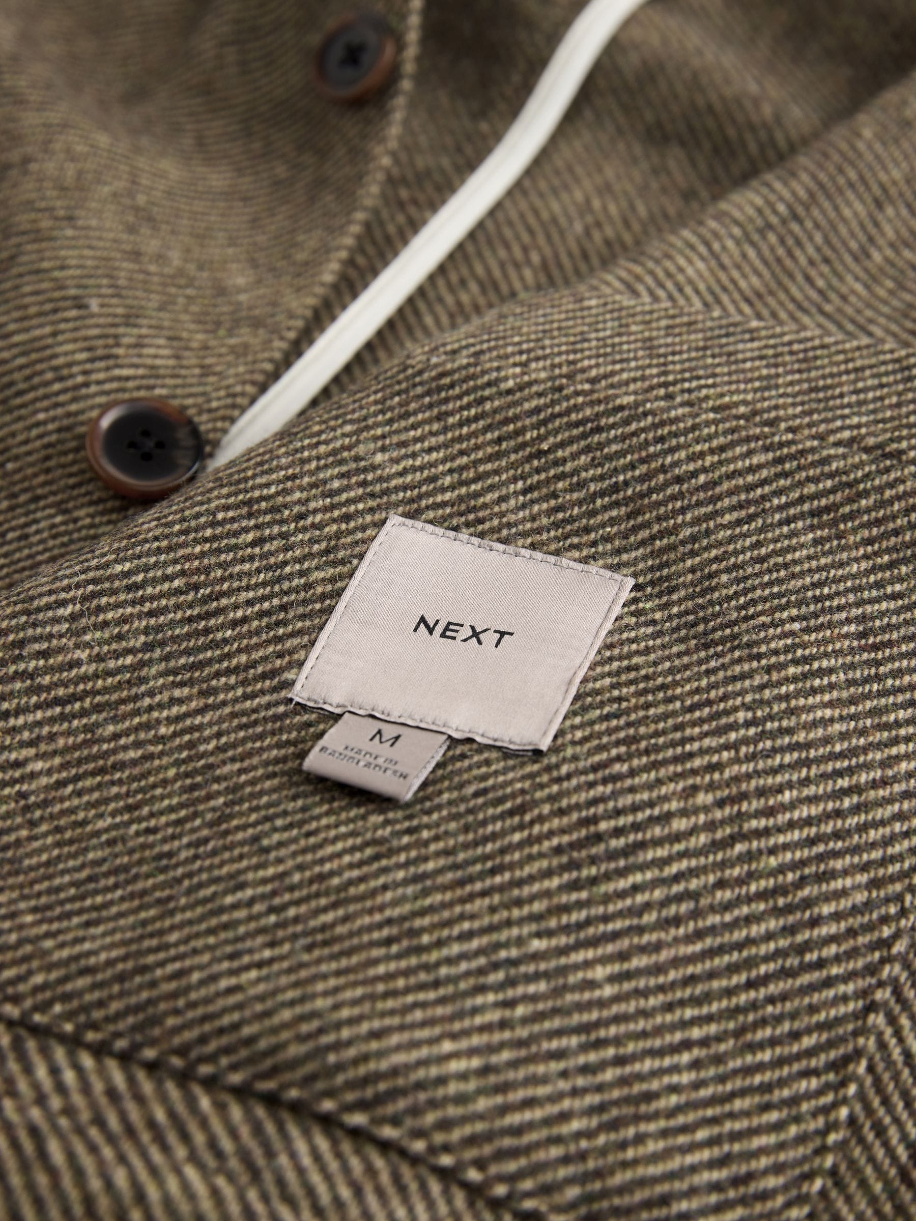 Buy Brown Smart Textured Twill Chore Jacket With Wool from Next USA