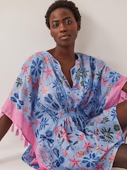 Monsoon Blue Coco Shell Print Mini Kaftan - Image 2 of 3