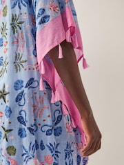 Monsoon Blue Coco Shell Print Mini Kaftan - Image 3 of 3