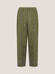 Monsoon Green Jolie Regular Wide Leg 100% Linen Trousers - Image 5 of 5