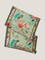 Monsoon Green Elinora Floral Print Silk Scarf - Image 1 of 2