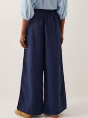 Monsoon Blue Margo Wide Leg Trousers - Image 2 of 5