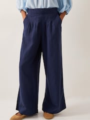 Monsoon Blue Margo Wide Leg Trousers - Image 3 of 5