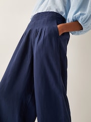 Monsoon Blue Margo Wide Leg Trousers - Image 4 of 5